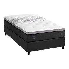 Imagem de Conjunto Box Baú Solteiro: Colchão Molas Herval MasterPocket Ensacadas Partenon C1629 ViscoGel Pillow Top + Base CRC Suede Gray(88x188x33)