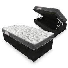 Imagem de Cama Box Com Baú Preto - Solteiro + Colchão De Espuma D33 - Ortobom -