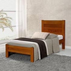 Imagem de Cama Solteiro em Madeira Maciça Lara Castanho