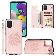 Imagem de Capa de couro flip para Samsung Galaxy S21 Plus S20 FE Note 20 Ultra S10 Lite A21S A31 A41 A51 A71 A12 A32 A52 A72 Capa de slot para cartão, ouro rosa, para Samsung S21