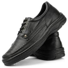 Imagem de Sapato De Couro Masculino Social Casual Tenis Ortopedico Oxford Costurado Confortavel Anti Stres-Masculino