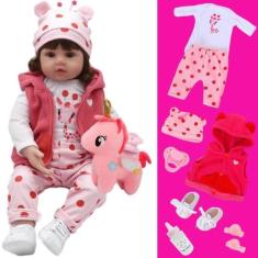 Imagem de Bebê Reborn Realista Corpo De Silicone Com Pelucia New Happy