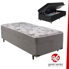 Imagem de Cama Box Bau Conjugada Espuma Dupla Solteiro King Poliester (110Kg - 0.96X2.03X56)