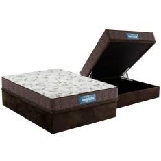 Imagem de Cama Box Baú Casal: Colchão Anatômico Probel D28 / EP Guarda Costas PróMiddle Double Face + Base CRC Suede Brown(138x188)