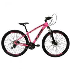 Imagem de Bicicleta Aro 29 Ksw Xlt Alumínio 24v Câmbios Shimano Garfo Com Trava No Ombro - Rosa Tam.15