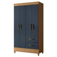 Imagem de Guarda Roupas Solteiro 4 Portas 2 Gavetas Mobi Nature / Grafite Albatr