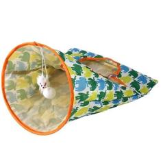 Imagem de Sacos de túnel de gato para gatos de interior | Brinquedo interativo para animais de estimação | Cama de gato brinquedo interno de uso duplo com bola de pelúcia e mouse | Adequado para gatos e cães de estimação