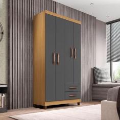 Imagem de Guarda Roupa Solteiro Ambiente Modena 4 Portas Carvalho Americano Graf