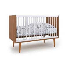 Imagem de Berço Encanto Nogal e Branco 76 cm