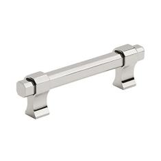 Imagem de Amerock | Puxador de armário | Níquel polido | 96 mm de centro a centro | Remington | 1 pacote | Puxador de gaveta | Puxador de gaveta | Ferragens de armário