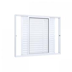 Imagem de Janela Veneziana Alumínio Lateral 3 Folhas Móveis Lucasa Eccellente  100cmx150cm Branco