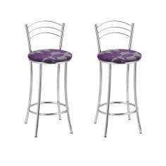 Imagem de KIT 2 Banquetas Cromadas BC26-B E501 Cromado/Florido