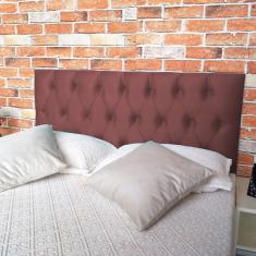 Imagem de Cabeceira Casal Luna Suede Liso Marrom 140 X 60 Rbl