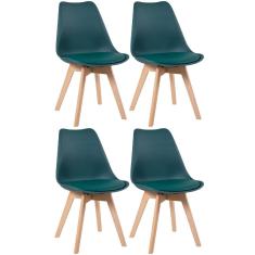 Imagem de Kit - 4 X Cadeiras Estofadas Leda - Verde Escuro