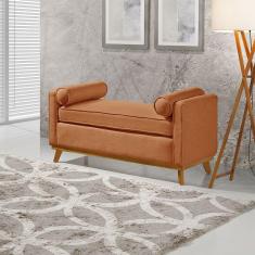 Imagem de Recamier Italia 1,00m Com Base Madeira Linho Sofatec Tijolo