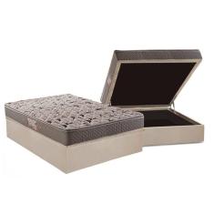 Imagem de Cama Box Baú Casal: Colchão Anatômico Herval AG65 Fort Black Firme Pillow Top + Base CRC Suede Clean(138x188)