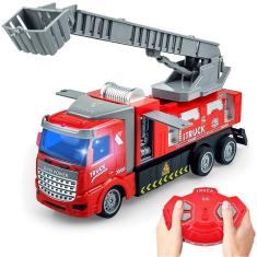 Imagem de Carro De Controle Remoto Caminhão De Bombeiro A Pilha - Dm Toys