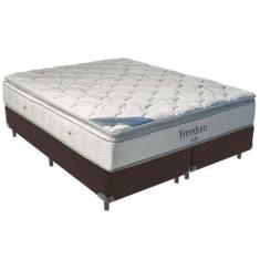 Imagem de Cama Box e Colchão Freedom Molas Ensacadas Queen Ortobom,  Marrom