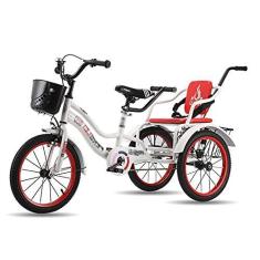 Imagem de Triciclo adulto ao ar livre bicicleta de três rodas 40,6 cm com cesta de compras triciclo 3-5-6 anos triciclo para homens mulheres idosos jovens piquenique ciclismo pedalar