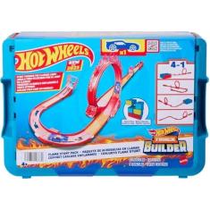Imagem de Hot Wheels, Pista de Brinquedo, Caixa Grande de Acrobacias Temática de Fogo com 16 peças e 1 carrinho, Mattel