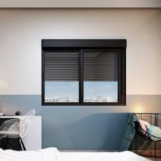 Imagem de Janela Veneziana Integrada Automatizada com Motor 220v 120x150 Lucasa Aluminio Preto