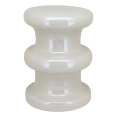 Imagem de BANQUETA CERÂMICA 45x33x33cm CREME DECORATIVO BANCO JARDIM GARDEN