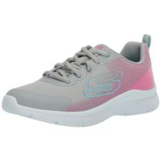 Imagem de Skechers Tênis feminino Microspec Plus, Cinza/rosa, 1 Little Kid