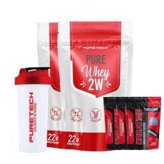 Imagem de Kit 2x Whey Pure 2W 900g + 2x Pure Crea+Tech 96g + Coqueteleira 700ml - Puretech-Unissex