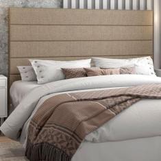 Imagem de Cabeceira para Cama Box Casal 140cm Veso Linho Bege - Sallar Home