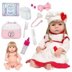 Imagem de Boneca Bebê Reborn Abigail Loira Recém Nascida 20 Acessórios - Cegonha