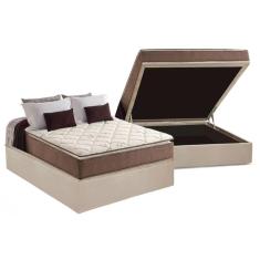Imagem de Cama Box Baú Casal: Colchão Ortopédico Anjos D28 / AG65 Star Pillow Top + Base CRC Suede Clean(138x188)