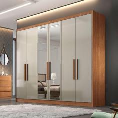 Imagem de Guarda Roupa Marselha 6 Portas 6 Gavetas Com Espelho Clic Móveis Cumaru-fendi