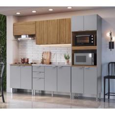 Imagem de Armário de Cozinha Completa MDF 5 peças com Balcão Hera Griseo Natural