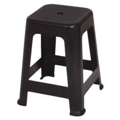 Imagem de Banqueta Plástica Resistente Preta Aguenta Até 120Kg