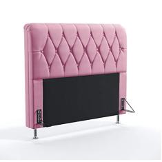 Imagem de Cabeceira Estofada Para Cama Box Sirius 195 Para Cama King Sued Rosê Aradecor