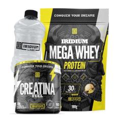 Imagem de Kit Mega Whey Protein +  Creatina Fuel 300g + Galão 950ml-Unissex