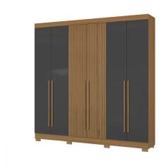 Imagem de Guarda-roupa Aramóveis 6 Portas 2 Gavetas Atacama Grafite