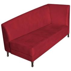 Imagem de Recamier Valéria 140cm Lado Esquerdo Suede Vermelho - Amarena Móveis
