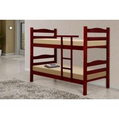 Imagem de Beliche Lisboa De Madeira Maciça Tauari - Cor Mogno - Santa Rosa