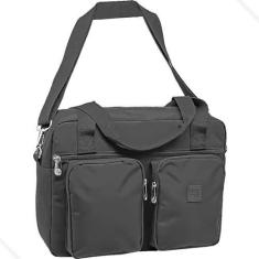 Imagem de Bolsa Bag Preta Feminina Nylon Transversal Ombro de Mão Lisa Resistente