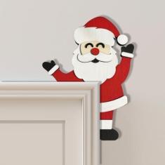 Imagem de Decorações de Natal de madeira 2024, enfeite de porta, enfeite de interior, moldura de canto, decoração, parede, madeira, madeira, vintage, janela, garagem, quintal, Papai Noel, floresta criativa