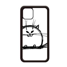 Imagem de Capa Curly Heavy Cat Smile Sit Line para iPhone 12 Pro Max para Apple Mini Mobile Case
