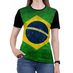 Imagem de Camiseta Brasil plus size Bandeira Feminina Blusa