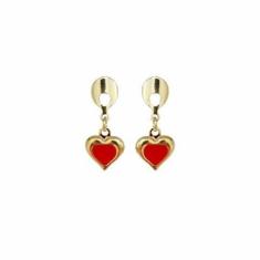 Imagem de Brinco Infantil Coração Rosa Folheado Ouro 18K Antialérgico - Mixfolhe