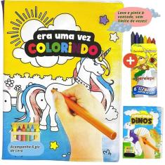 Imagem de Livro de colorir lavável com giz de cera infantil - feminino