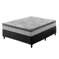 Imagem de Cama Box Viúva Preto + Colchão Ortopedico Espuma D33 128cm