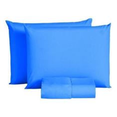 Imagem de Lençol King Luxo 200 Fios 3 Peças Com Elástico - Ul-Escuro - Toda Sua