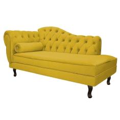 Imagem de Diva Recamier Diana 160cm Lado Direito Suede - Doce Sonho Móveis Amarelo