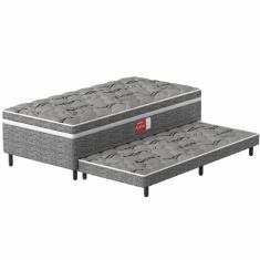 Imagem de Cama box solteiro conjugada com auxiliar Probel Pelmex ortopédica D28 Active altura de 55 cm cinza