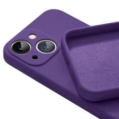 Imagem de Capa de telefone quadrada de silicone líquido para iPhone 13 14 Pro Capa para iPhone 14 11 13 12 Pro Max XR XS 7 8 Plus Capa traseira de proteção, roxo escuro, para iPhone 7 8